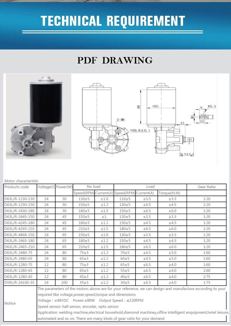 PMDC Cleaner Tools Gearbox Motor for Smart Electric-Drive Curtain